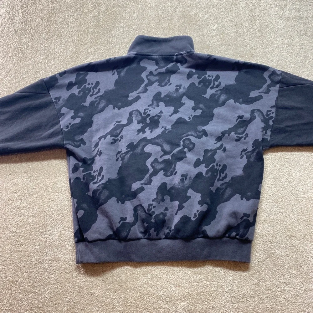 Adidas Sweatshirt Men Medium Camo Quarter‎ Zip Pullover Activewear